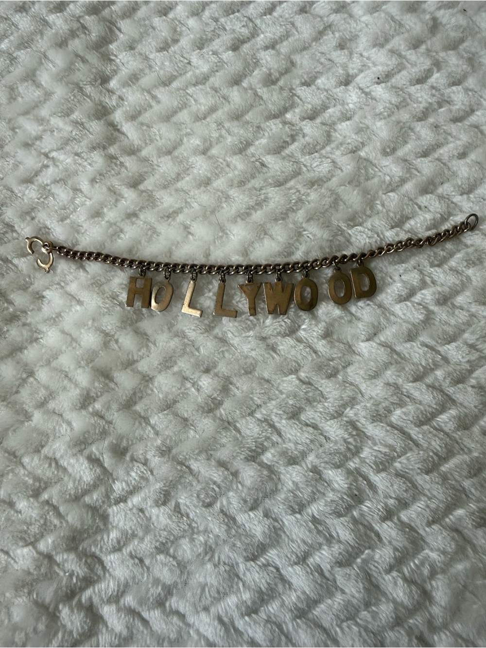 Gold-tone 'HOLLYWOOD' Letter Charm Bracelet